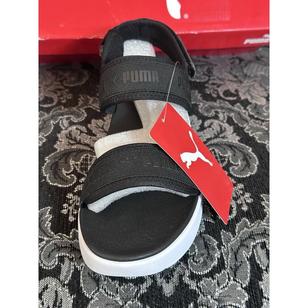 Puma Womens Sandals 9 Black Gray Sportie Softride Platform Adjustable Strap NIB - Picture 3 of 10
